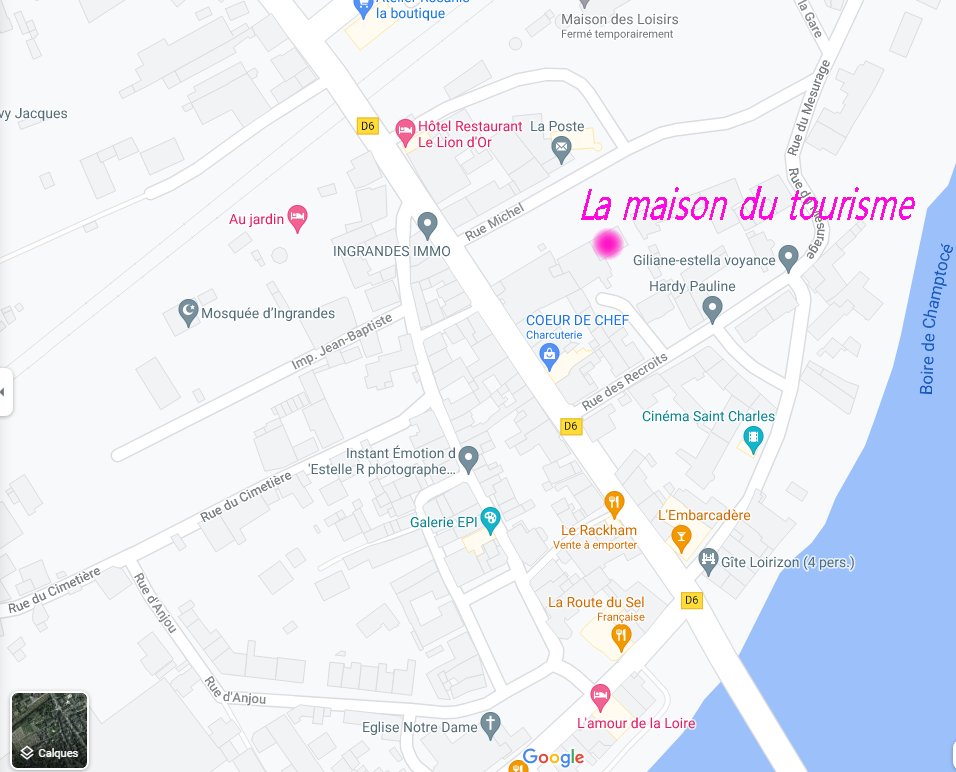 Plan du bourg indiquant la Maison du tourisme